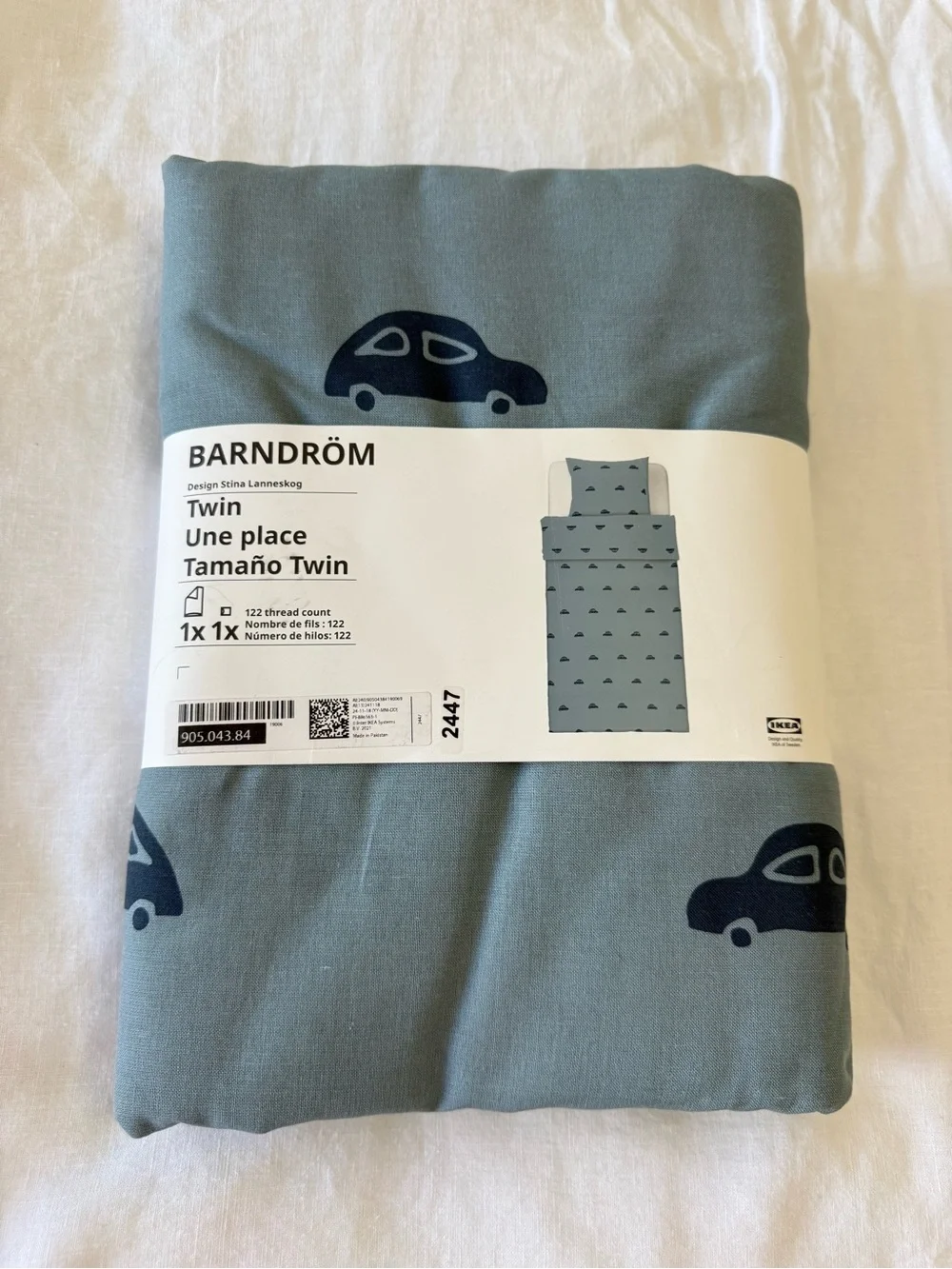 IKEA | SZ Twin | Blue BARNDROM Duvet Cover & Pillowcase | Cars NIP